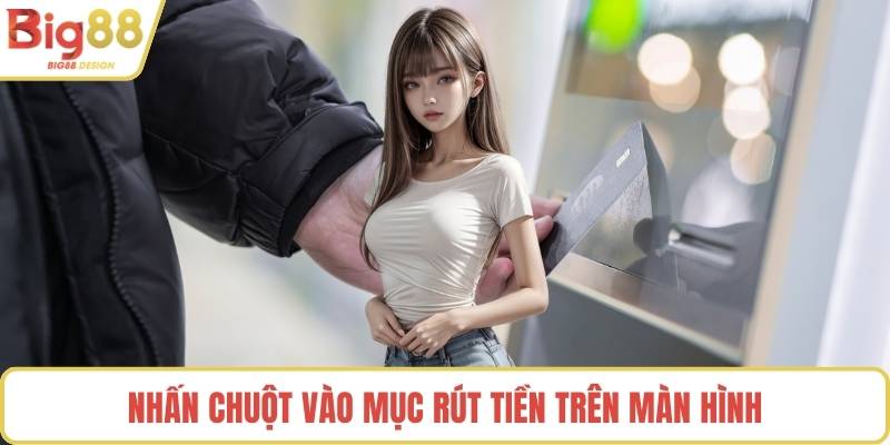 Nhấn chuột vào mục rút tiền trên màn hình